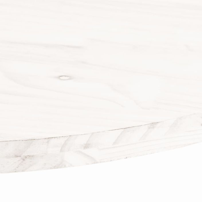 Dessus de table blanc 90x45x2,5 cm bois de pin massif ovale - Photo n°5