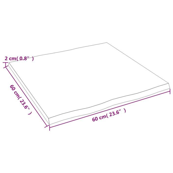 Dessus de table bois chêne massif non traité bordure assortie - Photo n°7