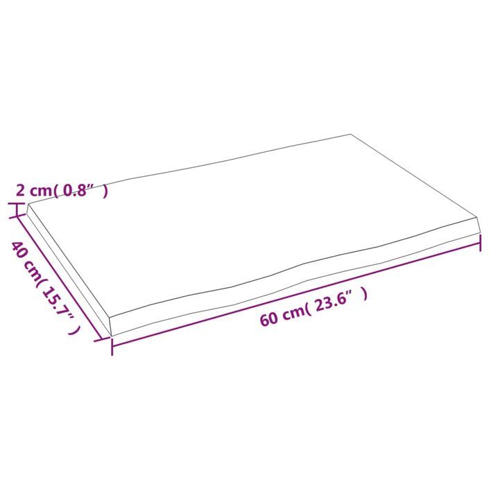 Dessus de table bois chêne massif non traité bordure assortie - Photo n°7