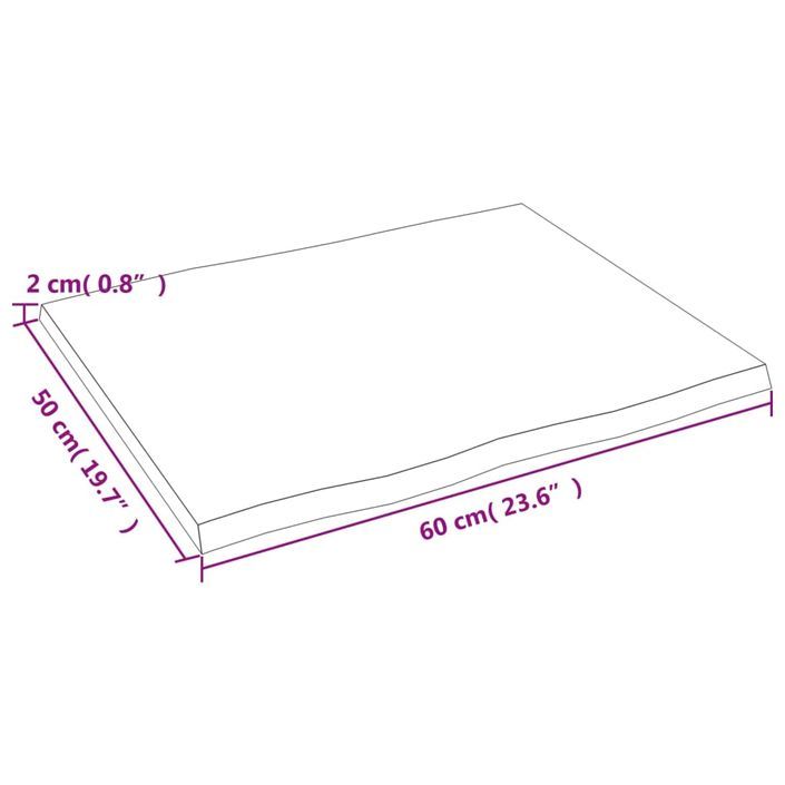 Dessus de table bois chêne massif non traité bordure assortie - Photo n°7