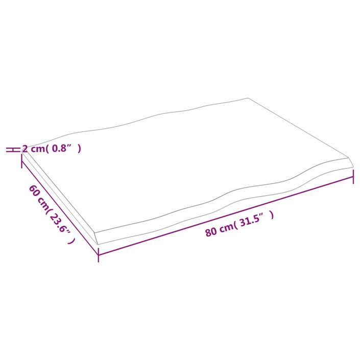 Dessus de table bois chêne massif traité bordure assortie - Photo n°6