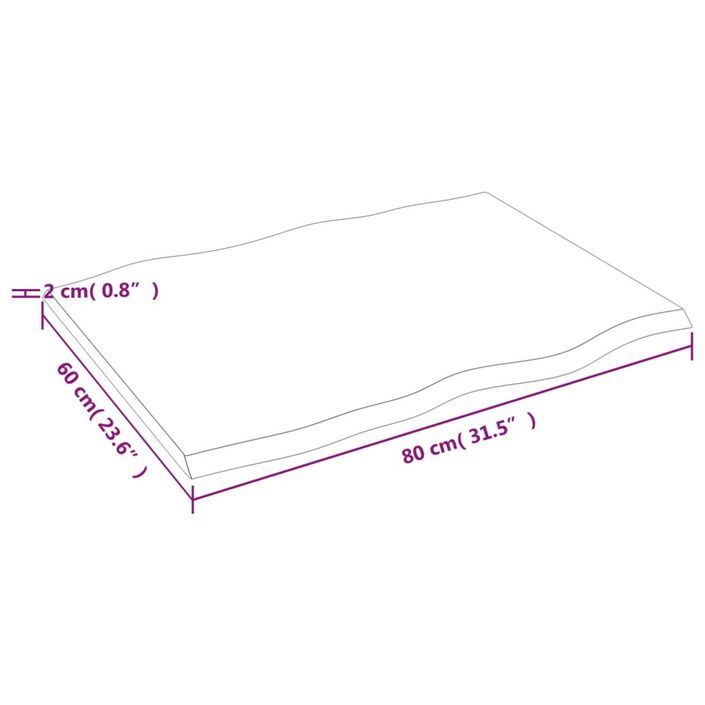 Dessus de table bois chêne massif traité bordure assortie - Photo n°7