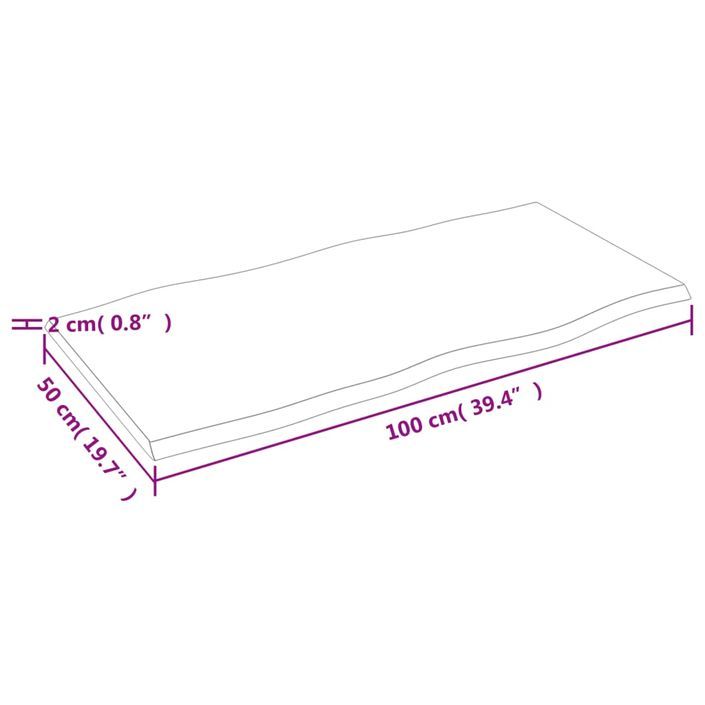 Dessus de table bois chêne massif traité bordure assortie - Photo n°6