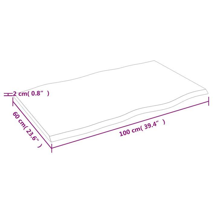 Dessus de table bois chêne massif traité bordure assortie - Photo n°7