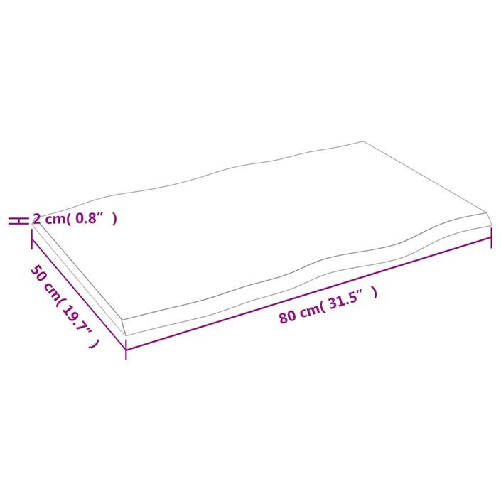 Dessus de table bois chêne massif traité bordure assortie - Photo n°7