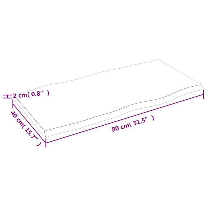 Dessus de table bois chêne massif traité bordure assortie - Photo n°7