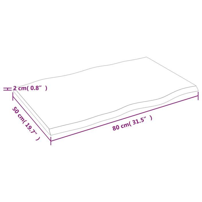 Dessus de table bois chêne massif traité bordure assortie - Photo n°7