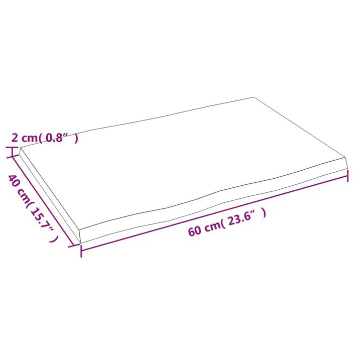 Dessus de table bois chêne massif traité bordure assortie - Photo n°7