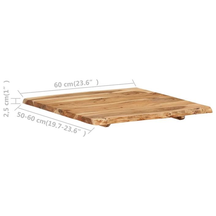 Dessus de table Bois d'acacia massif 60x(50-60)x2,5 cm - Photo n°3