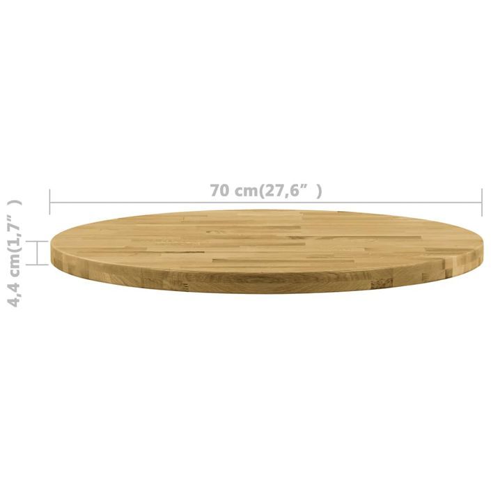 Dessus de table Bois de chêne massif Rond 44 mm 700 mm - Photo n°5