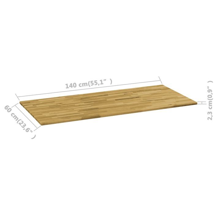 Dessus de table Bois de chêne Rectangulaire 23 mm 140x60 cm - Photo n°5