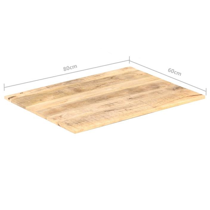 Dessus de table Bois de manguier solide 15-16 mm 80x60 cm - Photo n°6