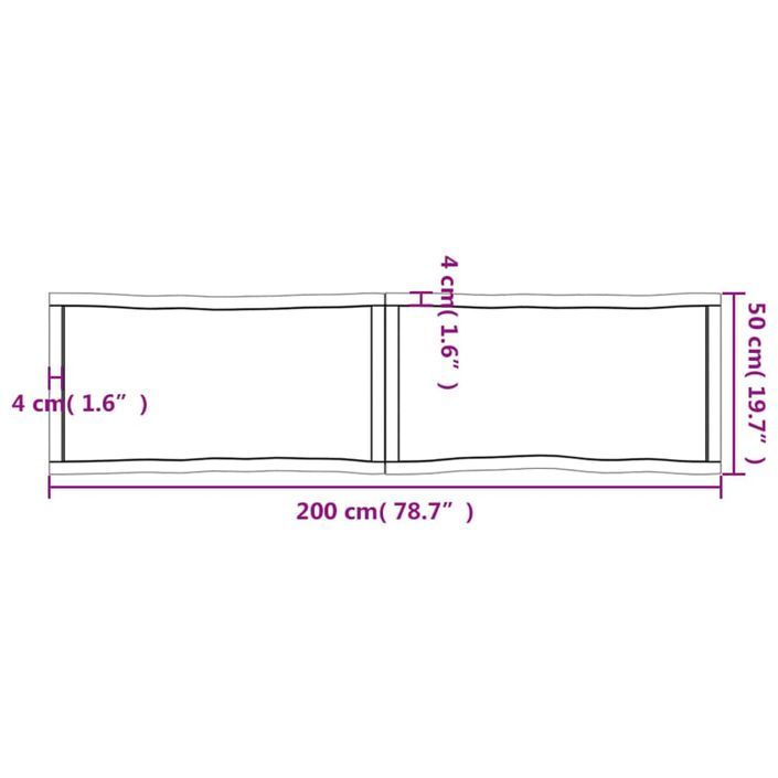 Dessus de table bois massif non traité bordure assortie - Photo n°11