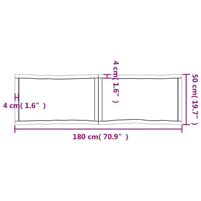 Dessus de table bois massif non traité bordure assortie - Photo n°11