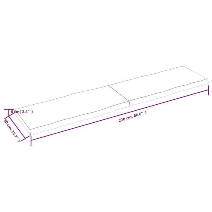 Dessus de table bois massif non traité bordure assortie - Photo n°9