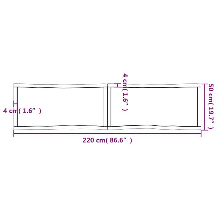 Dessus de table bois massif non traité bordure assortie - Photo n°11