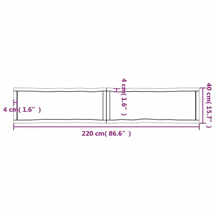 Dessus de table bois massif non traité bordure assortie - Photo n°11