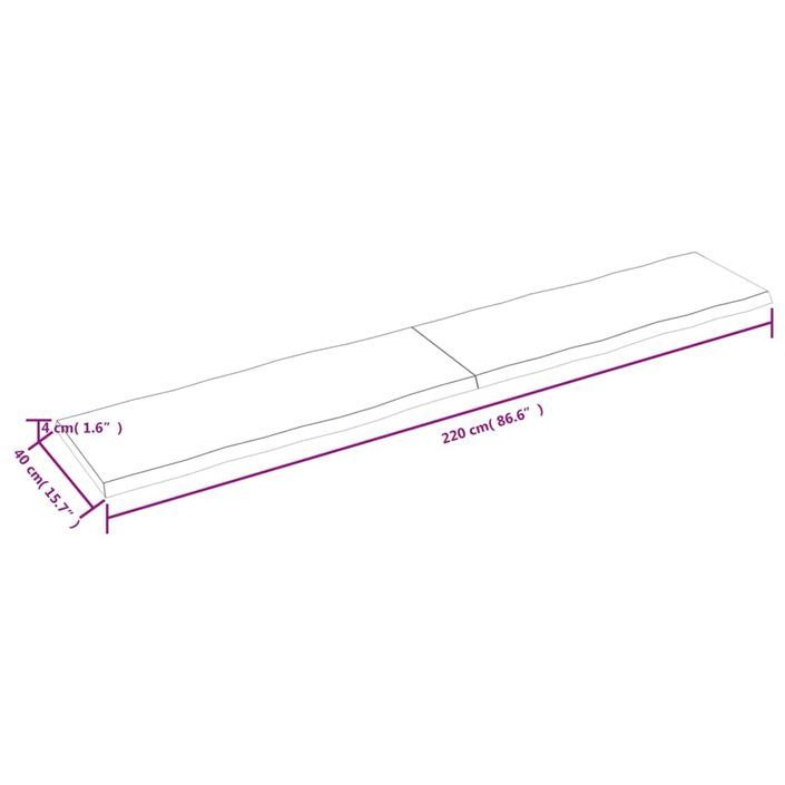 Dessus de table bois massif non traité bordure assortie - Photo n°10