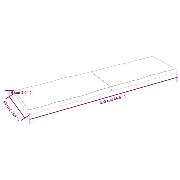 Dessus de table bois massif non traité bordure assortie - Photo n°10