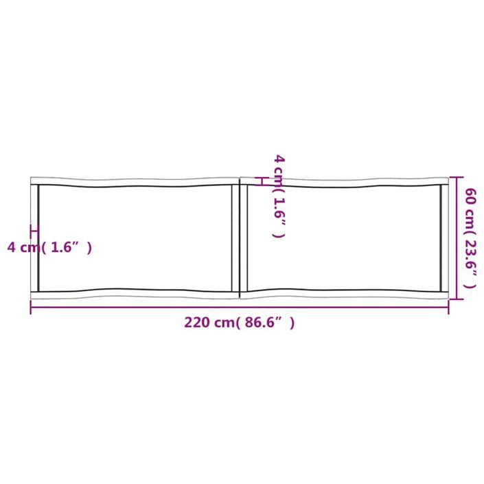 Dessus de table bois massif non traité bordure assortie - Photo n°11