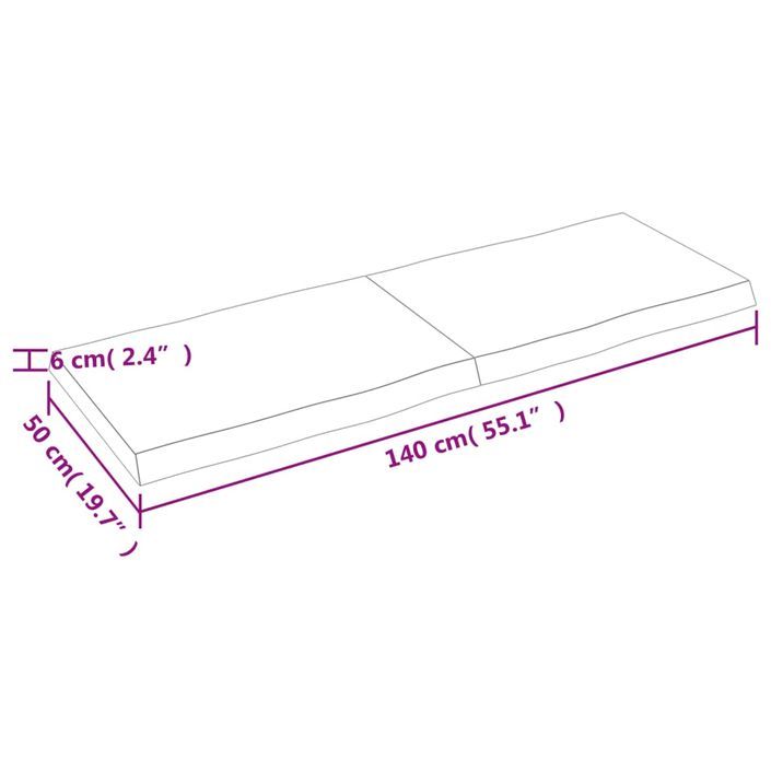 Dessus de table bois massif non traité bordure assortie - Photo n°10