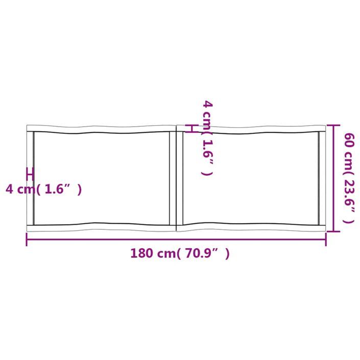 Dessus de table bois massif non traité bordure assortie - Photo n°11