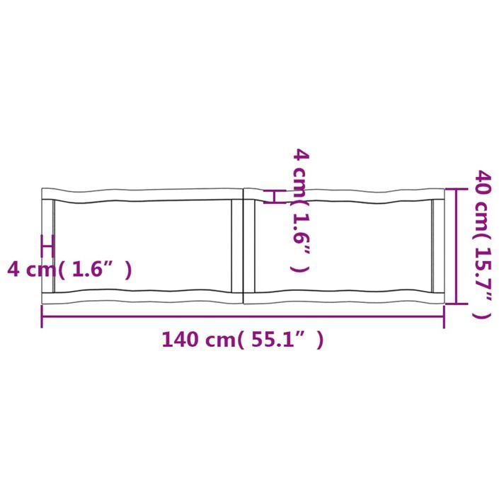 Dessus de table bois massif non traité bordure assortie - Photo n°10