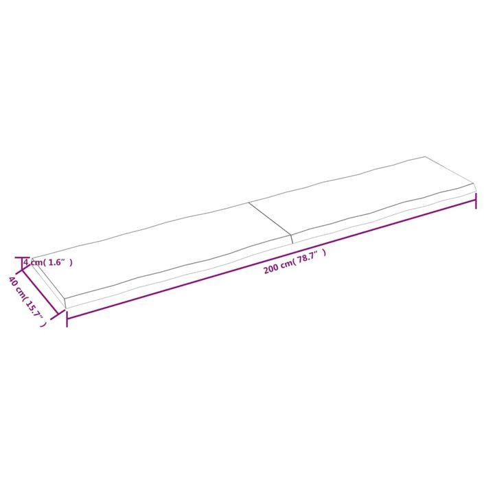 Dessus de table bois massif non traité bordure assortie - Photo n°10