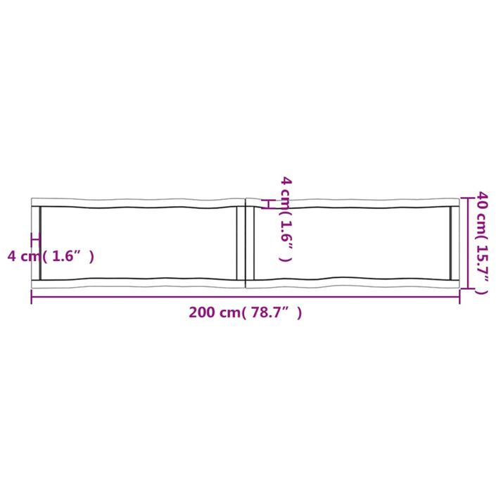 Dessus de table bois massif non traité bordure assortie - Photo n°11