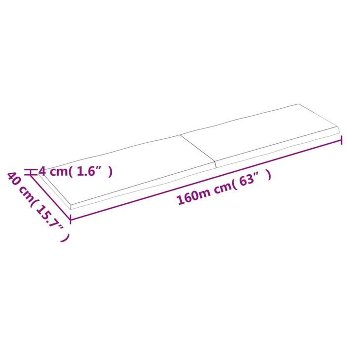 Dessus de table bois massif non traité bordure assortie - Photo n°9