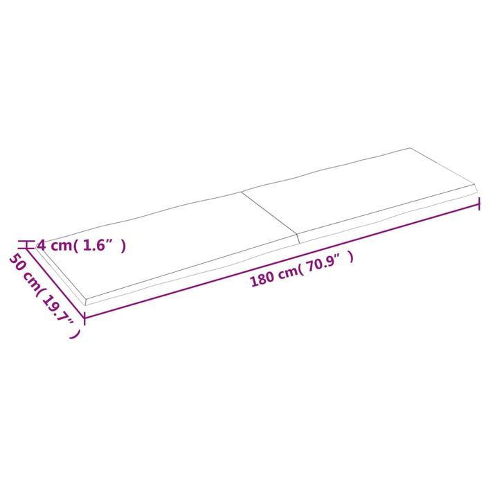 Dessus de table bois massif non traité bordure assortie - Photo n°9