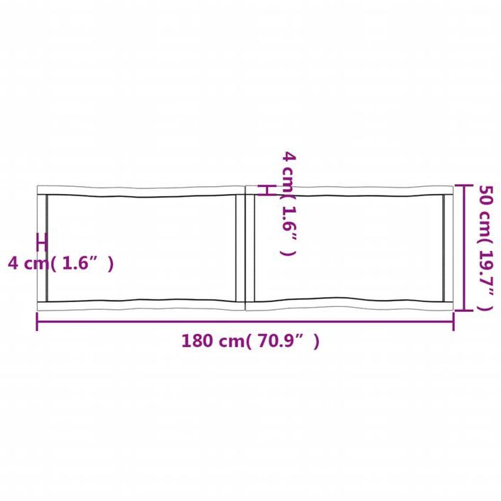 Dessus de table bois massif non traité bordure assortie - Photo n°11