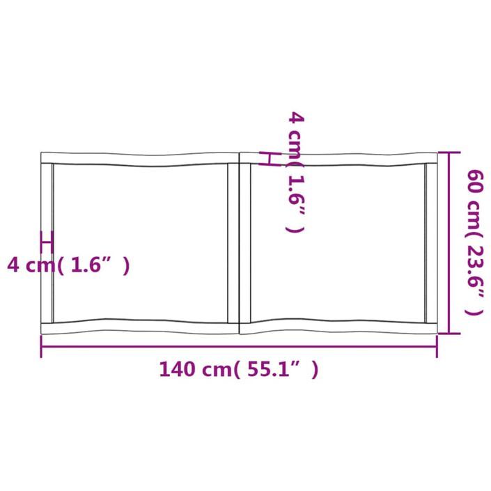 Dessus de table bois massif non traité bordure assortie - Photo n°11