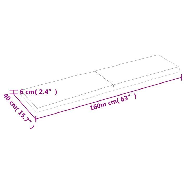 Dessus de table bois massif non traité bordure assortie - Photo n°10