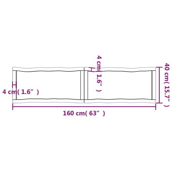 Dessus de table bois massif non traité bordure assortie - Photo n°11