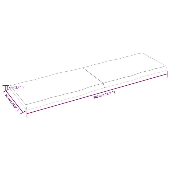 Dessus de table bois massif non traité bordure assortie - Photo n°10