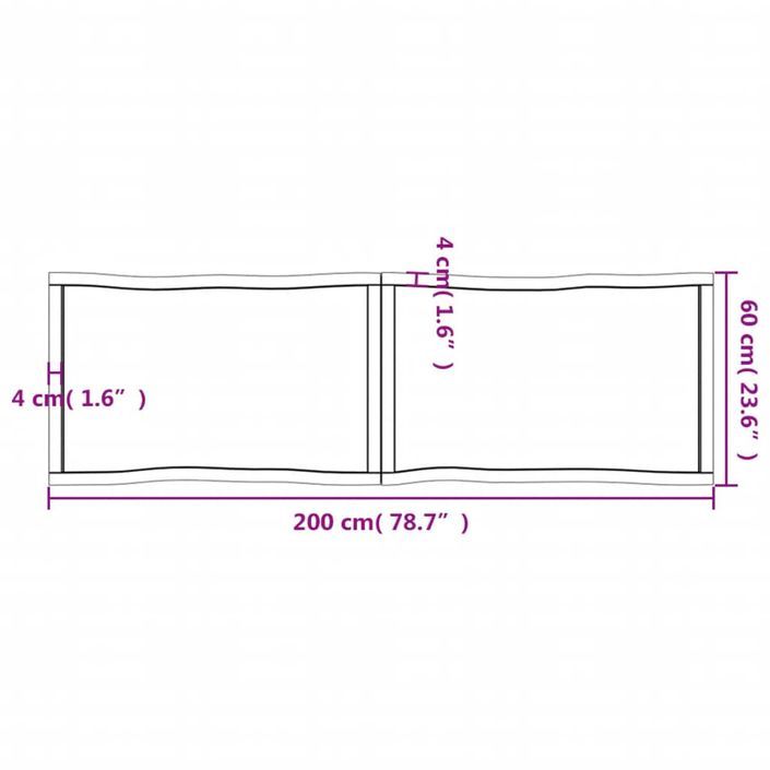 Dessus de table bois massif non traité bordure assortie - Photo n°11