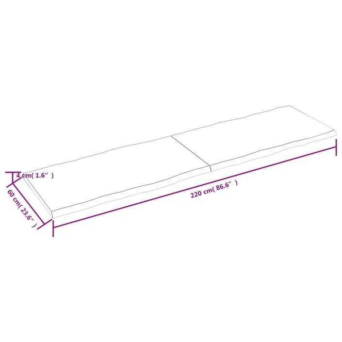 Dessus de table bois massif non traité bordure assortie - Photo n°10