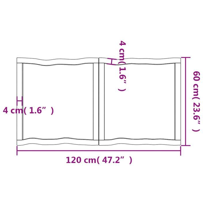 Dessus de table bois massif non traité bordure assortie - Photo n°11