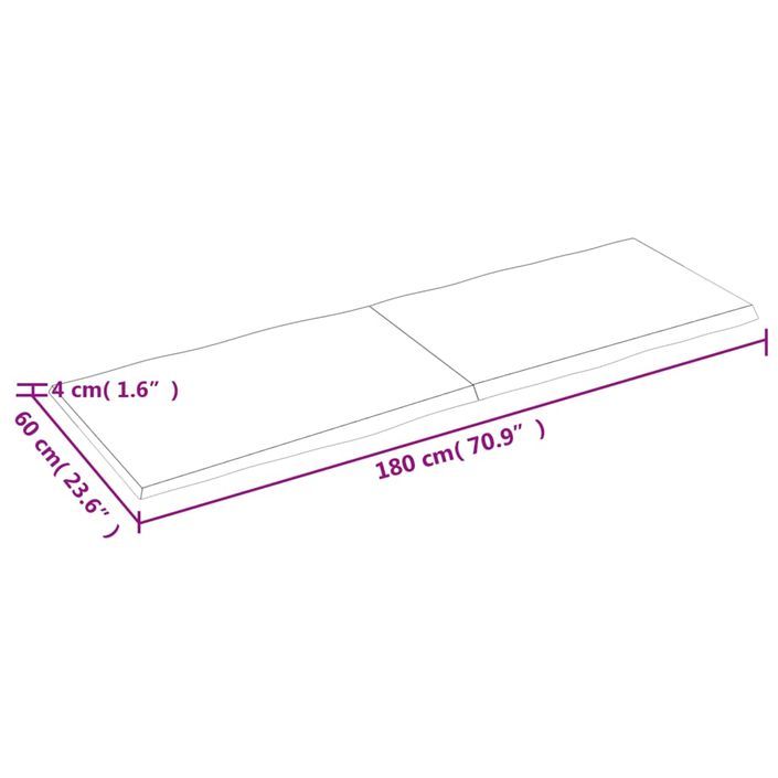 Dessus de table bois massif non traité bordure assortie - Photo n°10