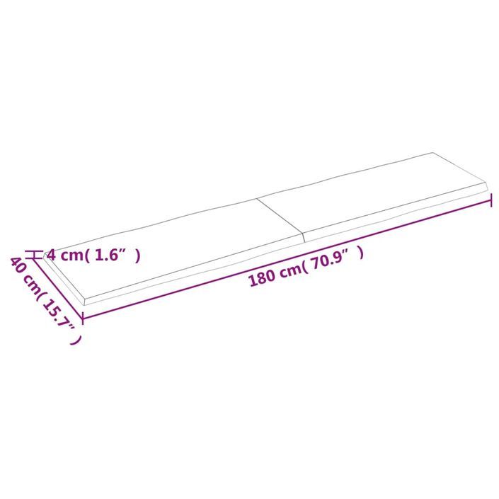 Dessus de table bois massif non traité bordure assortie - Photo n°10