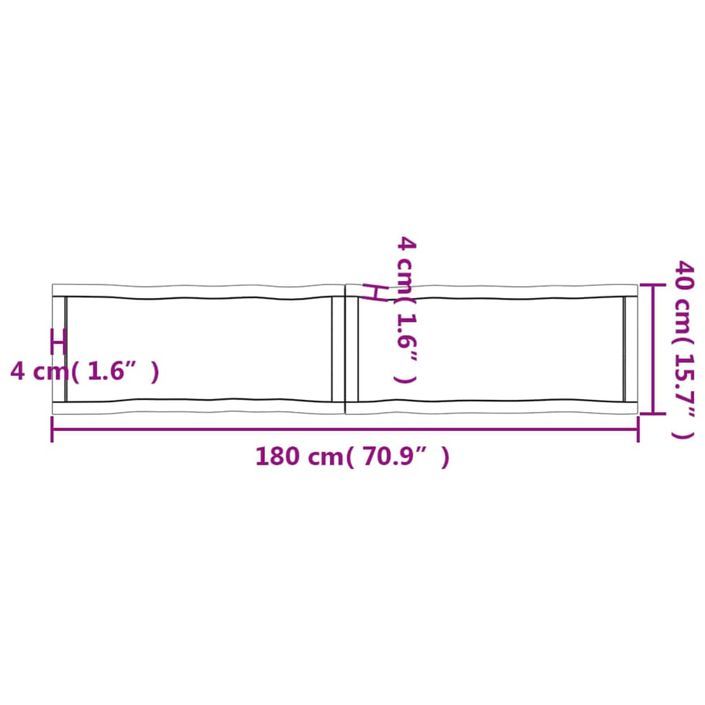 Dessus de table bois massif non traité bordure assortie - Photo n°11