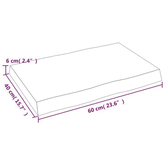 Dessus de table bois massif non traité bordure assortie - Photo n°9