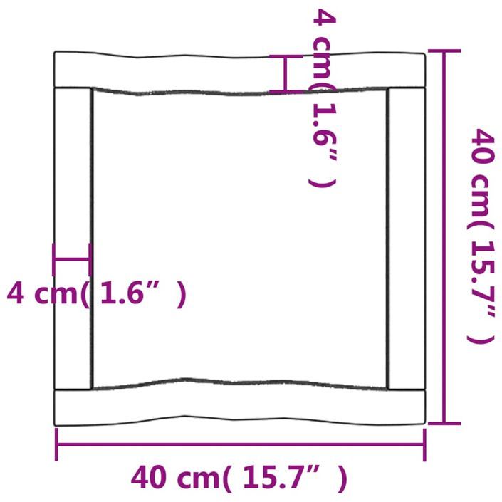 Dessus de table bois massif non traité bordure assortie - Photo n°9