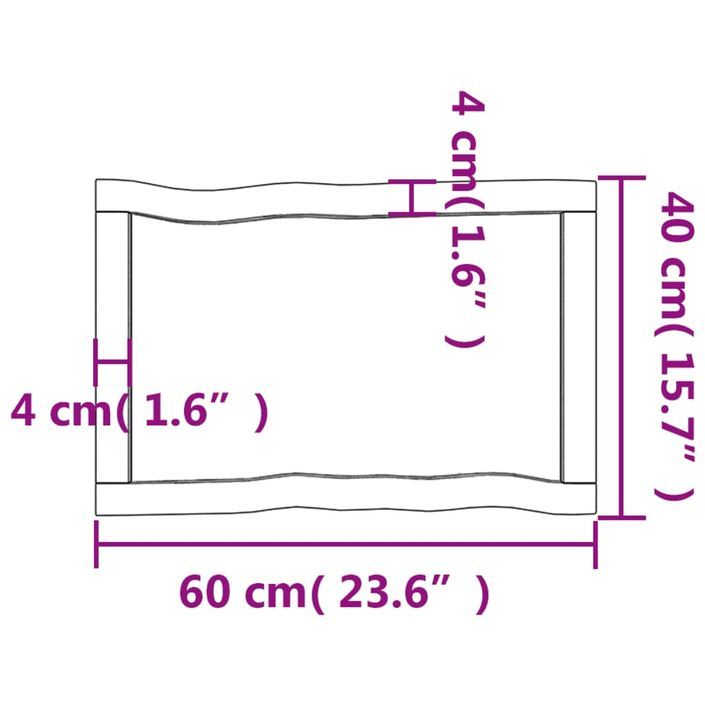 Dessus de table bois massif non traité bordure assortie - Photo n°10