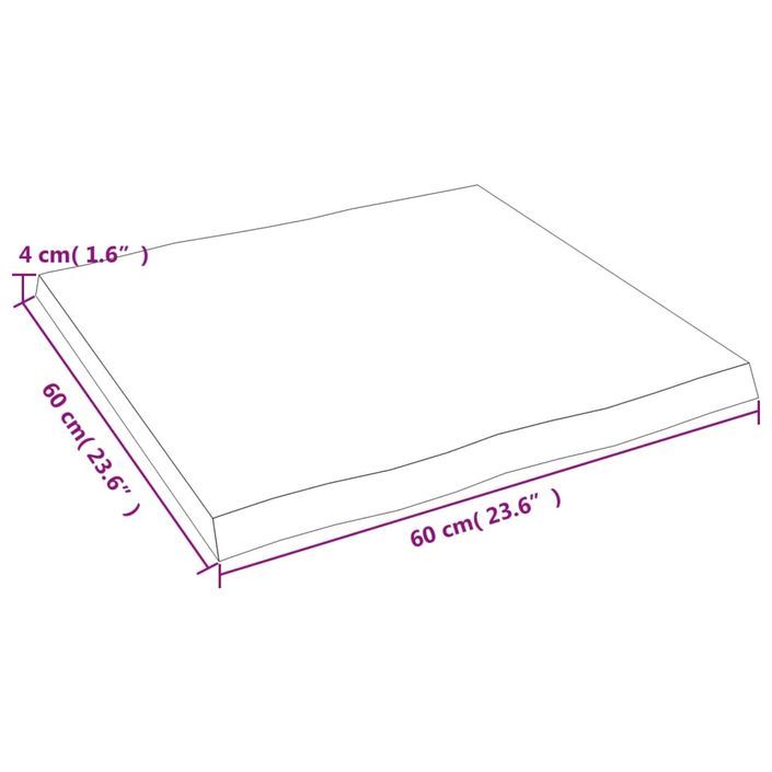 Dessus de table bois massif non traité bordure assortie - Photo n°9