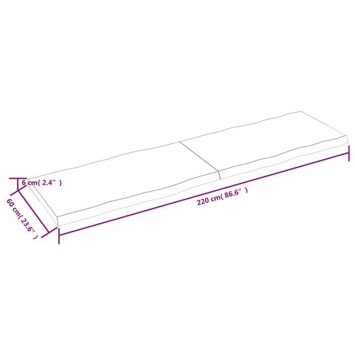 Dessus de table bois massif traité bordure assortie - Photo n°9