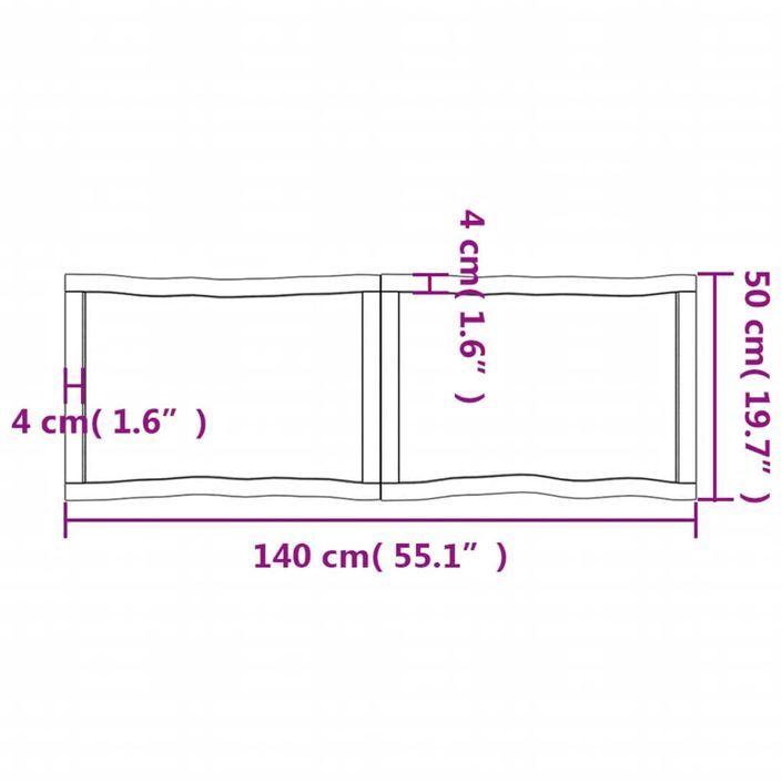 Dessus de table bois massif traité bordure assortie - Photo n°11