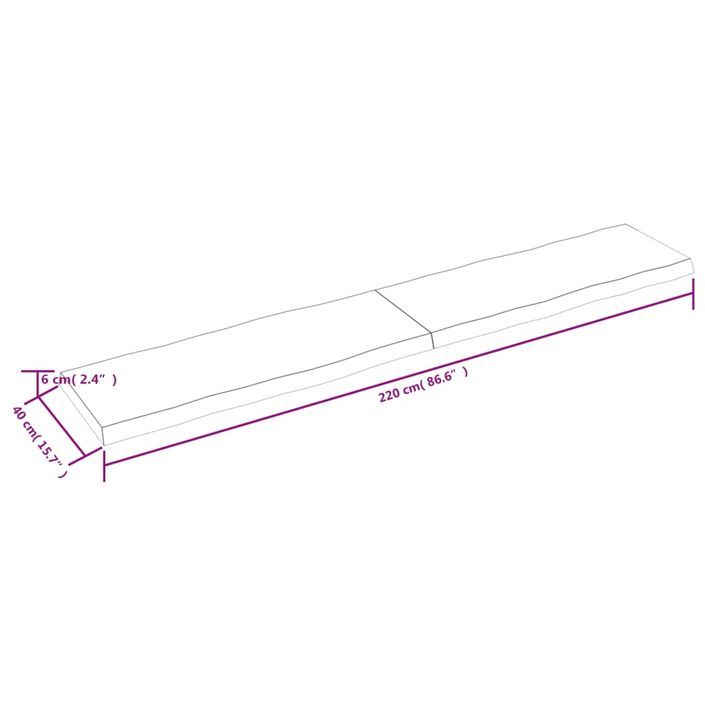 Dessus de table bois massif traité bordure assortie - Photo n°9