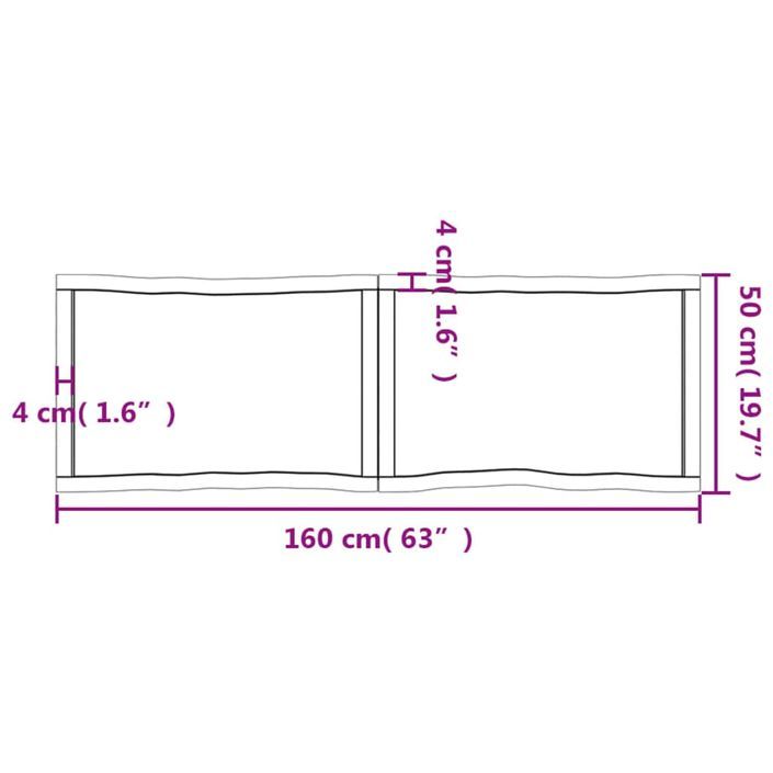 Dessus de table bois massif traité bordure assortie - Photo n°11